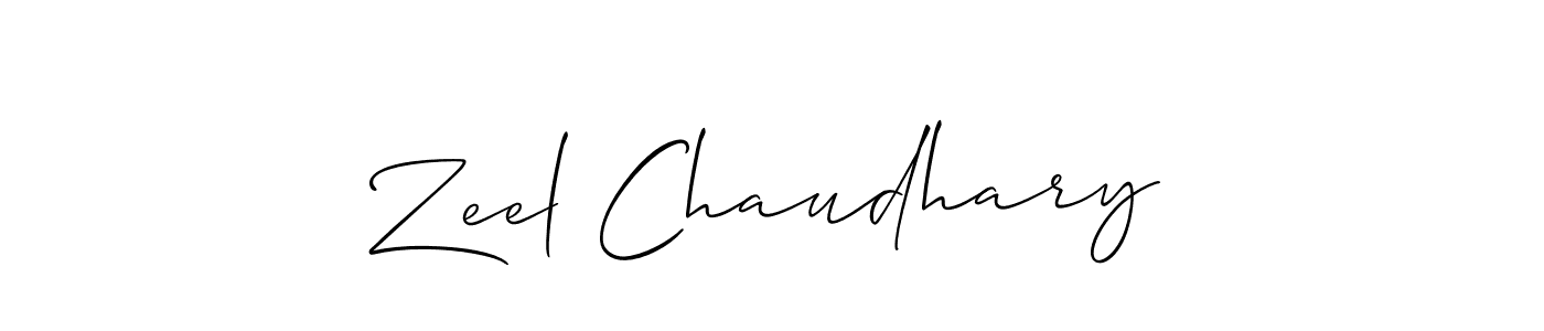 How to make Zeel Chaudhary name signature. Use Allison_Script style for creating short signs online. This is the latest handwritten sign. Zeel Chaudhary signature style 2 images and pictures png