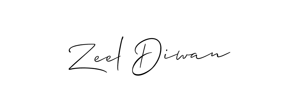 Zeel Diwan stylish signature style. Best Handwritten Sign (Allison_Script) for my name. Handwritten Signature Collection Ideas for my name Zeel Diwan. Zeel Diwan signature style 2 images and pictures png