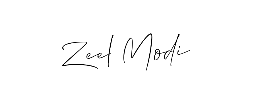 Design your own signature with our free online signature maker. With this signature software, you can create a handwritten (Allison_Script) signature for name Zeel Modi. Zeel Modi signature style 2 images and pictures png
