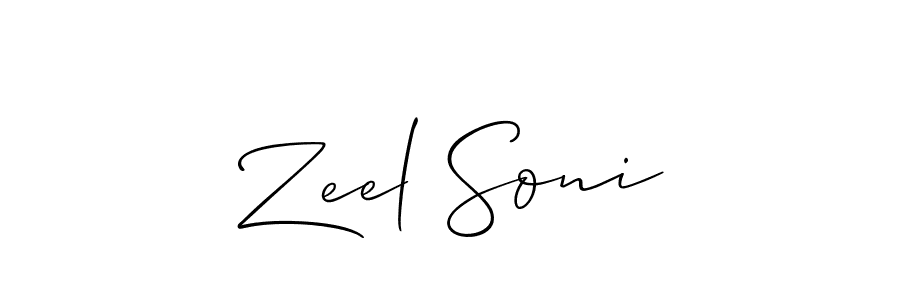 Allison_Script is a professional signature style that is perfect for those who want to add a touch of class to their signature. It is also a great choice for those who want to make their signature more unique. Get Zeel Soni name to fancy signature for free. Zeel Soni signature style 2 images and pictures png