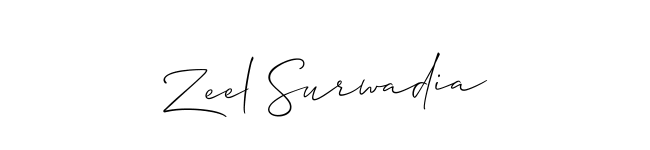 You should practise on your own different ways (Allison_Script) to write your name (Zeel Surwadia) in signature. don't let someone else do it for you. Zeel Surwadia signature style 2 images and pictures png