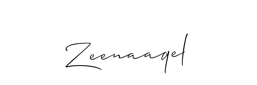 Use a signature maker to create a handwritten signature online. With this signature software, you can design (Allison_Script) your own signature for name Zeenaaqel. Zeenaaqel signature style 2 images and pictures png