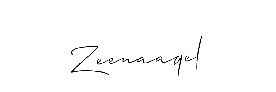 Use a signature maker to create a handwritten signature online. With this signature software, you can design (Allison_Script) your own signature for name Zeenaaqel. Zeenaaqel signature style 2 images and pictures png