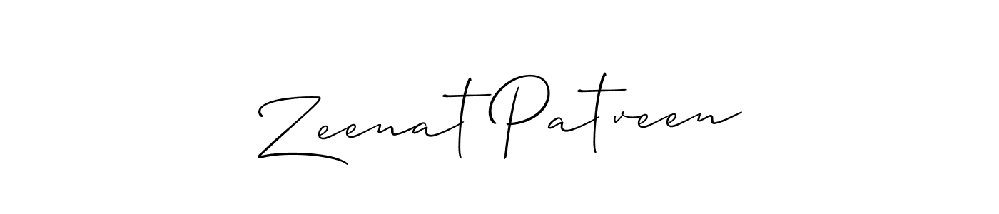 Zeenat Patveen stylish signature style. Best Handwritten Sign (Allison_Script) for my name. Handwritten Signature Collection Ideas for my name Zeenat Patveen. Zeenat Patveen signature style 2 images and pictures png