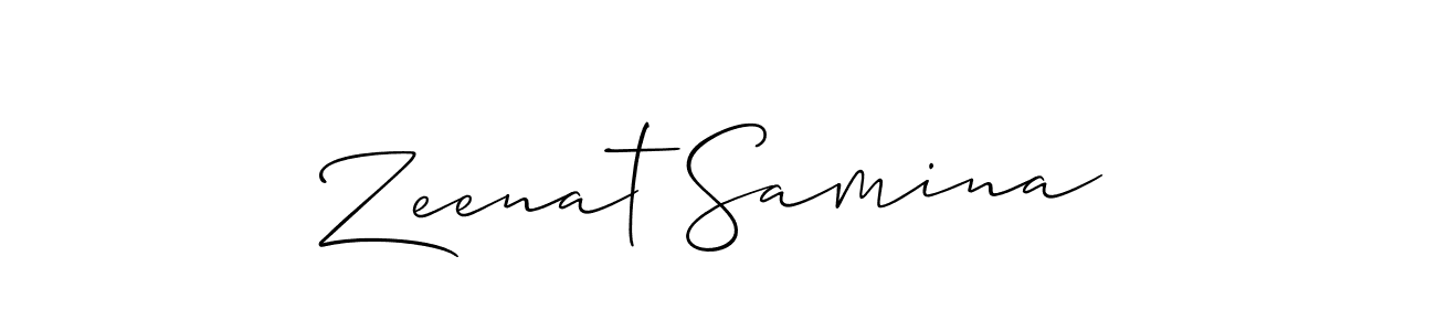 Make a beautiful signature design for name Zeenat Samina. With this signature (Allison_Script) style, you can create a handwritten signature for free. Zeenat Samina signature style 2 images and pictures png