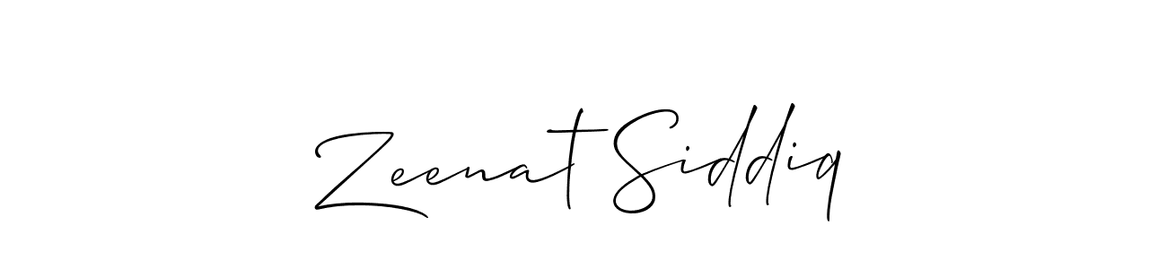 Design your own signature with our free online signature maker. With this signature software, you can create a handwritten (Allison_Script) signature for name Zeenat Siddiq. Zeenat Siddiq signature style 2 images and pictures png