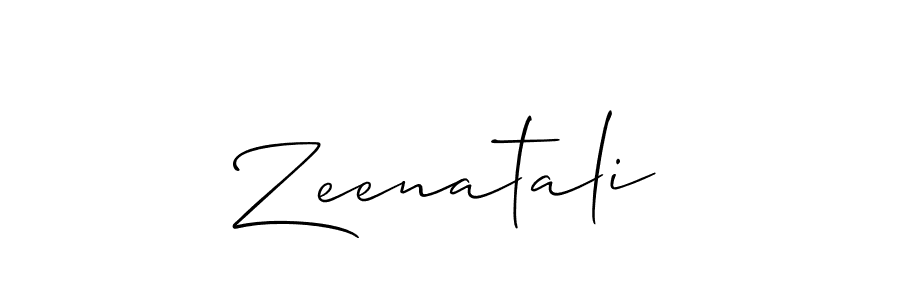 Use a signature maker to create a handwritten signature online. With this signature software, you can design (Allison_Script) your own signature for name Zeenatali. Zeenatali signature style 2 images and pictures png
