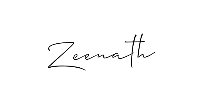 Design your own signature with our free online signature maker. With this signature software, you can create a handwritten (Allison_Script) signature for name Zeenath. Zeenath signature style 2 images and pictures png