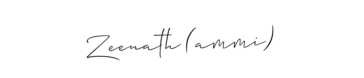 Make a beautiful signature design for name Zeenath (ammi). With this signature (Allison_Script) style, you can create a handwritten signature for free. Zeenath (ammi) signature style 2 images and pictures png