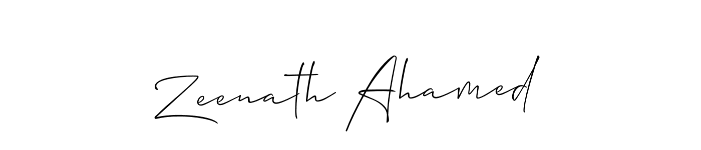 How to Draw Zeenath Ahamed signature style? Allison_Script is a latest design signature styles for name Zeenath Ahamed. Zeenath Ahamed signature style 2 images and pictures png