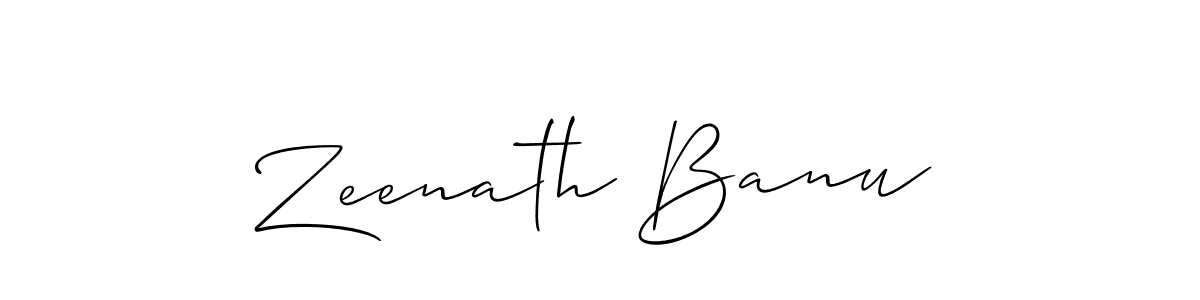 Make a beautiful signature design for name Zeenath Banu. With this signature (Allison_Script) style, you can create a handwritten signature for free. Zeenath Banu signature style 2 images and pictures png