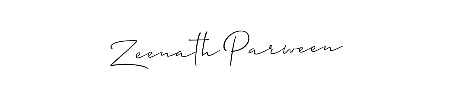 How to make Zeenath Parween name signature. Use Allison_Script style for creating short signs online. This is the latest handwritten sign. Zeenath Parween signature style 2 images and pictures png