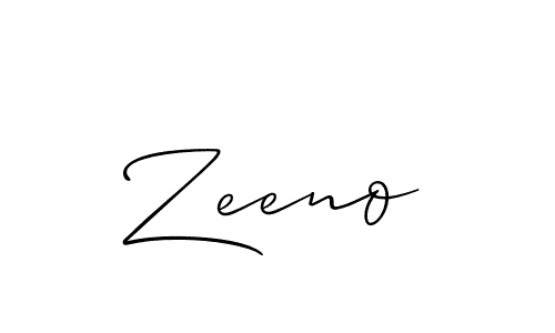 Use a signature maker to create a handwritten signature online. With this signature software, you can design (Allison_Script) your own signature for name Zeeno. Zeeno signature style 2 images and pictures png