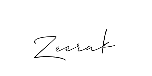 Design your own signature with our free online signature maker. With this signature software, you can create a handwritten (Allison_Script) signature for name Zeerak. Zeerak signature style 2 images and pictures png