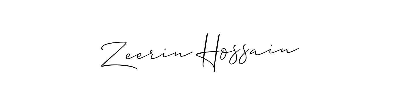 Allison_Script is a professional signature style that is perfect for those who want to add a touch of class to their signature. It is also a great choice for those who want to make their signature more unique. Get Zeerin Hossain name to fancy signature for free. Zeerin Hossain signature style 2 images and pictures png