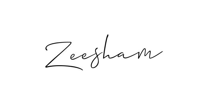 Make a beautiful signature design for name Zeesham. Use this online signature maker to create a handwritten signature for free. Zeesham signature style 2 images and pictures png