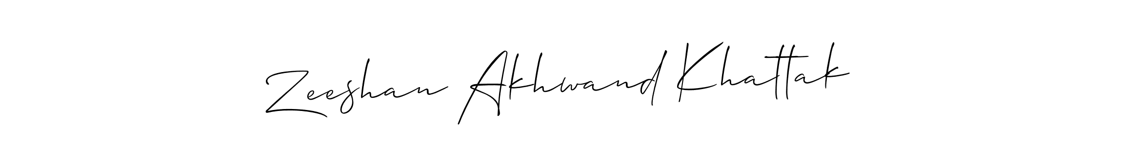 You should practise on your own different ways (Allison_Script) to write your name (Zeeshan Akhwand Khattak) in signature. don't let someone else do it for you. Zeeshan Akhwand Khattak signature style 2 images and pictures png