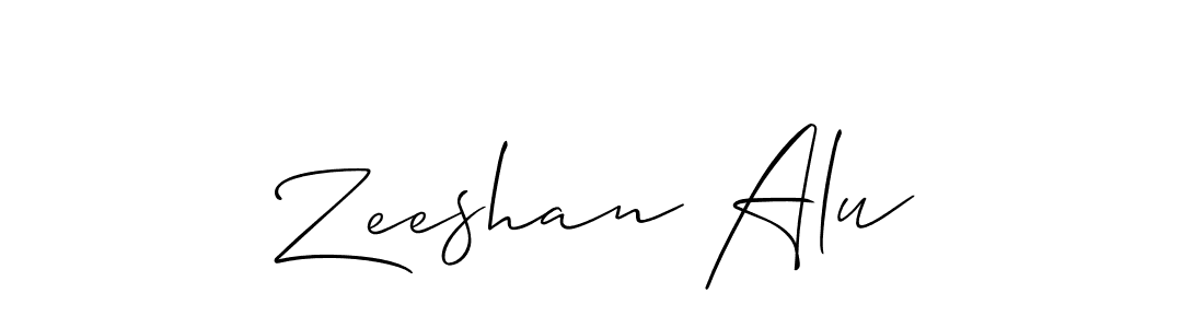 Use a signature maker to create a handwritten signature online. With this signature software, you can design (Allison_Script) your own signature for name Zeeshan Alu. Zeeshan Alu signature style 2 images and pictures png