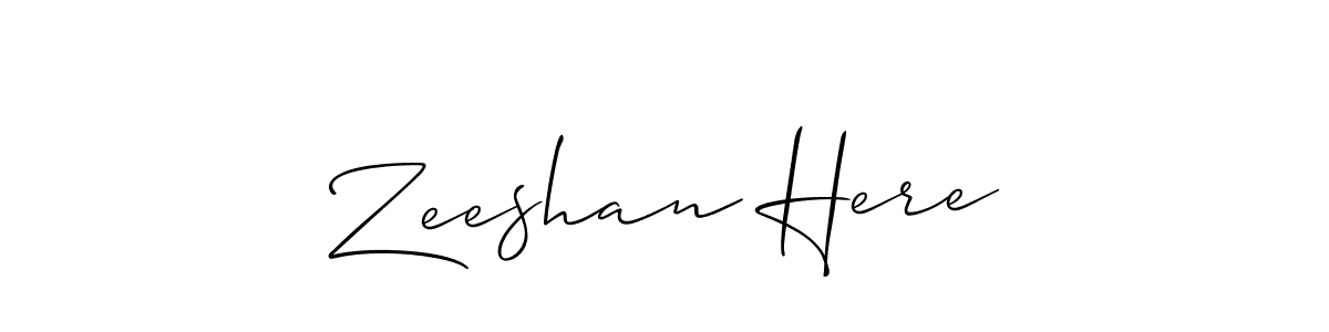 Zeeshan Here stylish signature style. Best Handwritten Sign (Allison_Script) for my name. Handwritten Signature Collection Ideas for my name Zeeshan Here. Zeeshan Here signature style 2 images and pictures png