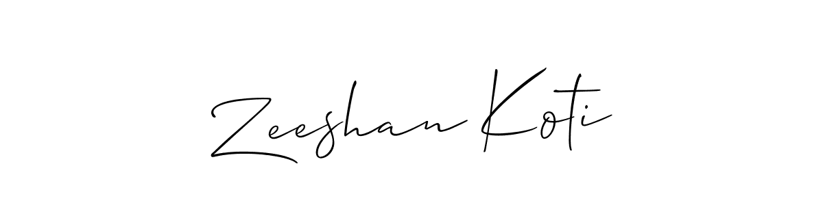Make a short Zeeshan Koti signature style. Manage your documents anywhere anytime using Allison_Script. Create and add eSignatures, submit forms, share and send files easily. Zeeshan Koti signature style 2 images and pictures png