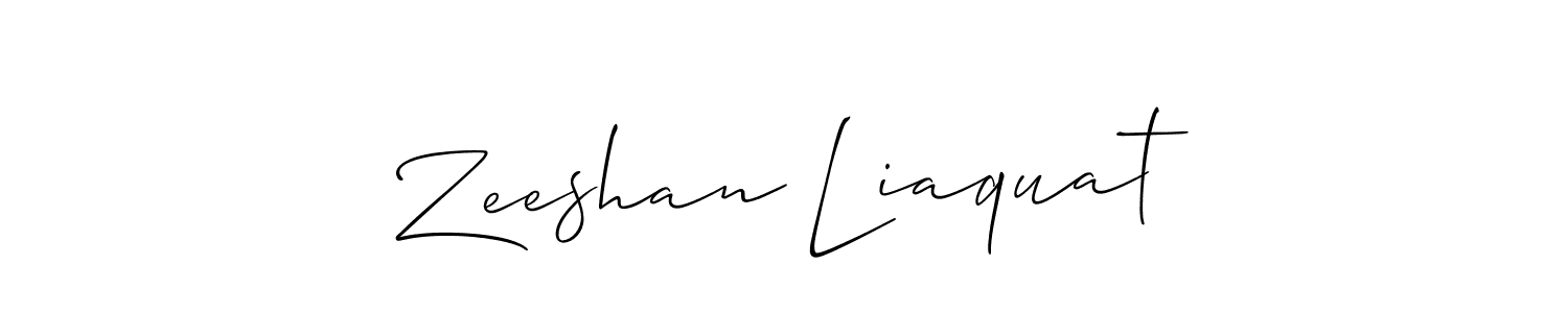 if you are searching for the best signature style for your name Zeeshan Liaquat. so please give up your signature search. here we have designed multiple signature styles  using Allison_Script. Zeeshan Liaquat signature style 2 images and pictures png