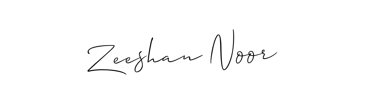 Create a beautiful signature design for name Zeeshan Noor. With this signature (Allison_Script) fonts, you can make a handwritten signature for free. Zeeshan Noor signature style 2 images and pictures png