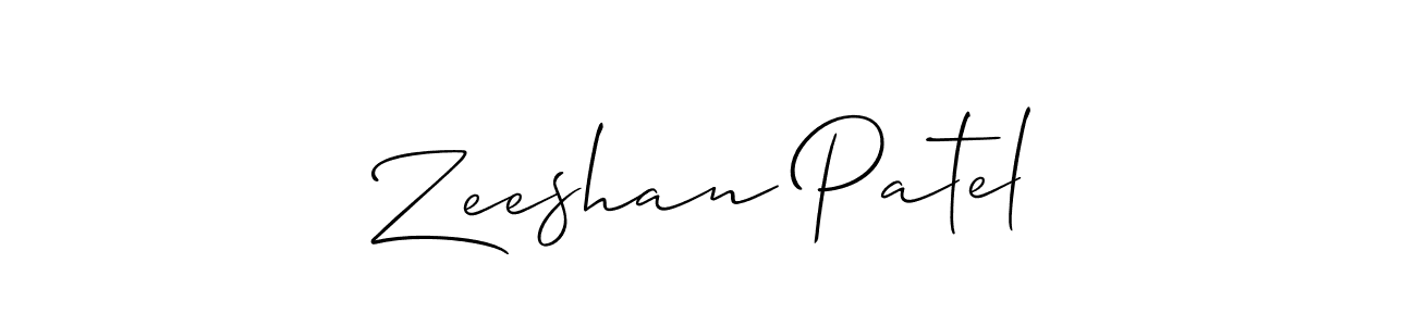 Also You can easily find your signature by using the search form. We will create Zeeshan Patel name handwritten signature images for you free of cost using Allison_Script sign style. Zeeshan Patel signature style 2 images and pictures png