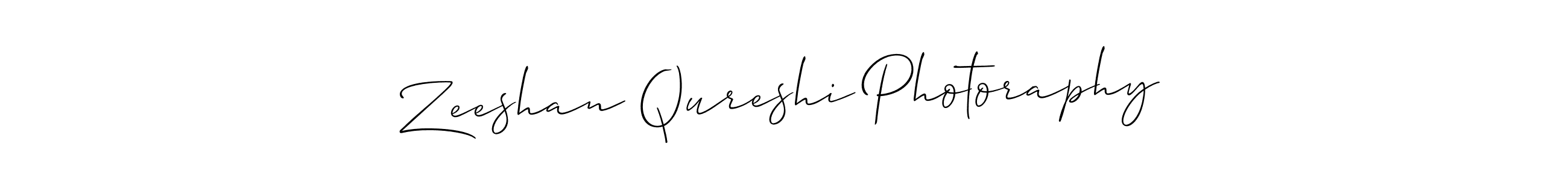 Allison_Script is a professional signature style that is perfect for those who want to add a touch of class to their signature. It is also a great choice for those who want to make their signature more unique. Get Zeeshan Qureshi Photoraphy name to fancy signature for free. Zeeshan Qureshi Photoraphy signature style 2 images and pictures png