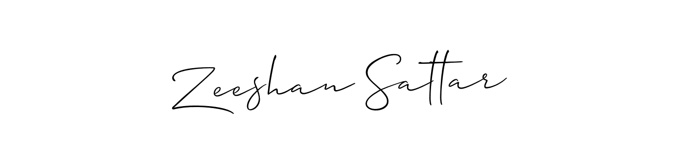 The best way (Allison_Script) to make a short signature is to pick only two or three words in your name. The name Zeeshan Sattar include a total of six letters. For converting this name. Zeeshan Sattar signature style 2 images and pictures png