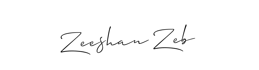 Use a signature maker to create a handwritten signature online. With this signature software, you can design (Allison_Script) your own signature for name Zeeshan Zeb. Zeeshan Zeb signature style 2 images and pictures png