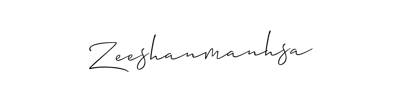 Make a beautiful signature design for name Zeeshanmanhsa. With this signature (Allison_Script) style, you can create a handwritten signature for free. Zeeshanmanhsa signature style 2 images and pictures png