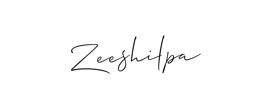 How to make Zeeshilpa name signature. Use Allison_Script style for creating short signs online. This is the latest handwritten sign. Zeeshilpa signature style 2 images and pictures png