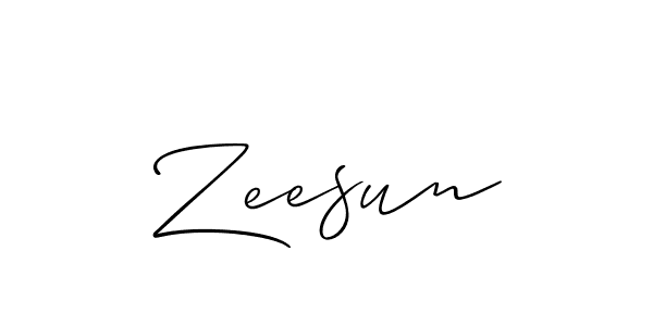 Design your own signature with our free online signature maker. With this signature software, you can create a handwritten (Allison_Script) signature for name Zeesun. Zeesun signature style 2 images and pictures png