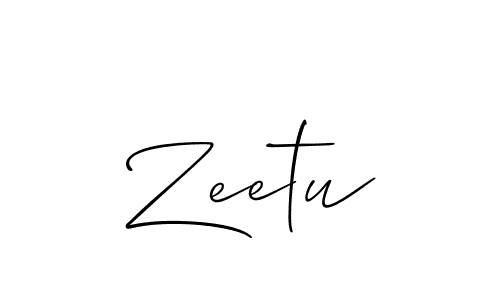 Create a beautiful signature design for name Zeetu. With this signature (Allison_Script) fonts, you can make a handwritten signature for free. Zeetu signature style 2 images and pictures png