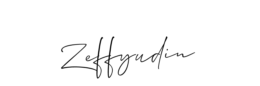 How to make Zeffyudin name signature. Use Allison_Script style for creating short signs online. This is the latest handwritten sign. Zeffyudin signature style 2 images and pictures png
