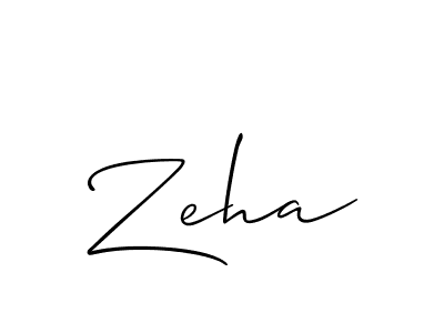 Use a signature maker to create a handwritten signature online. With this signature software, you can design (Allison_Script) your own signature for name Zeha. Zeha signature style 2 images and pictures png