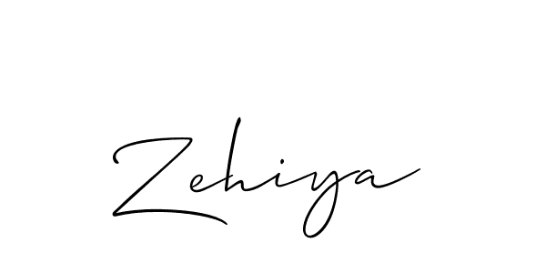 Design your own signature with our free online signature maker. With this signature software, you can create a handwritten (Allison_Script) signature for name Zehiya. Zehiya signature style 2 images and pictures png