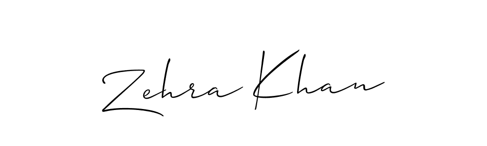 The best way (Allison_Script) to make a short signature is to pick only two or three words in your name. The name Zehra Khan include a total of six letters. For converting this name. Zehra Khan signature style 2 images and pictures png