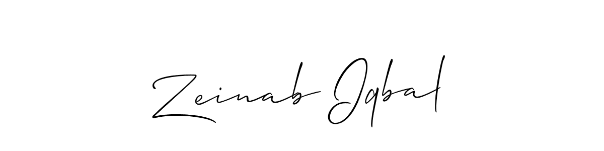 How to make Zeinab Iqbal name signature. Use Allison_Script style for creating short signs online. This is the latest handwritten sign. Zeinab Iqbal signature style 2 images and pictures png