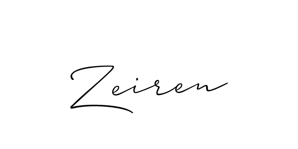 Use a signature maker to create a handwritten signature online. With this signature software, you can design (Allison_Script) your own signature for name Zeiren. Zeiren signature style 2 images and pictures png