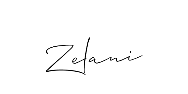 Zelani stylish signature style. Best Handwritten Sign (Allison_Script) for my name. Handwritten Signature Collection Ideas for my name Zelani. Zelani signature style 2 images and pictures png