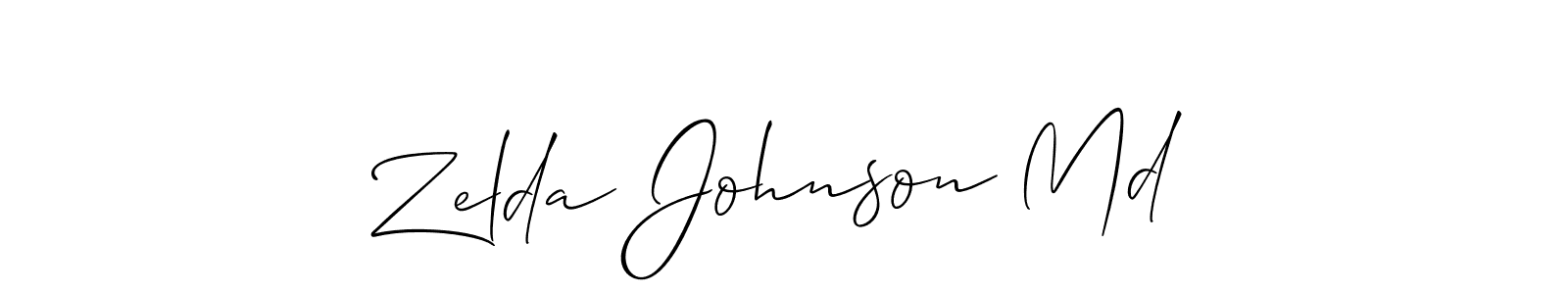 The best way (Allison_Script) to make a short signature is to pick only two or three words in your name. The name Zelda Johnson Md include a total of six letters. For converting this name. Zelda Johnson Md signature style 2 images and pictures png