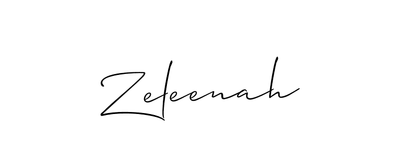 if you are searching for the best signature style for your name Zeleenah. so please give up your signature search. here we have designed multiple signature styles  using Allison_Script. Zeleenah signature style 2 images and pictures png