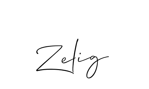 Create a beautiful signature design for name Zelig. With this signature (Allison_Script) fonts, you can make a handwritten signature for free. Zelig signature style 2 images and pictures png