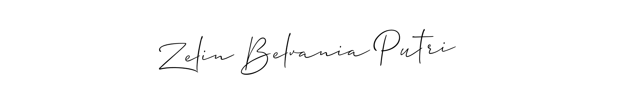 How to make Zelin Belvania Putri name signature. Use Allison_Script style for creating short signs online. This is the latest handwritten sign. Zelin Belvania Putri signature style 2 images and pictures png