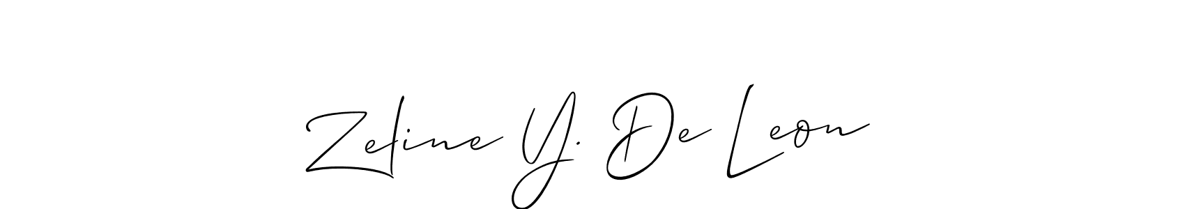 Allison_Script is a professional signature style that is perfect for those who want to add a touch of class to their signature. It is also a great choice for those who want to make their signature more unique. Get Zeline Y. De Leon name to fancy signature for free. Zeline Y. De Leon signature style 2 images and pictures png