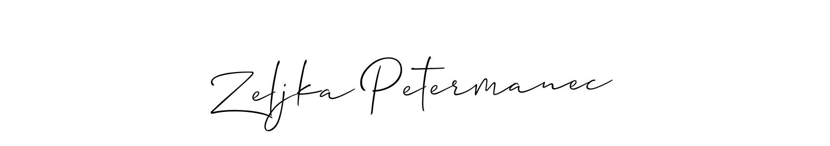 How to make Zeljka Petermanec signature? Allison_Script is a professional autograph style. Create handwritten signature for Zeljka Petermanec name. Zeljka Petermanec signature style 2 images and pictures png