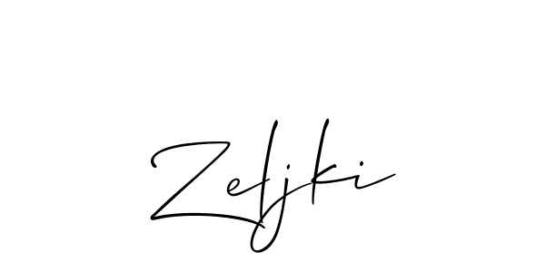 Make a short Zeljki signature style. Manage your documents anywhere anytime using Allison_Script. Create and add eSignatures, submit forms, share and send files easily. Zeljki signature style 2 images and pictures png