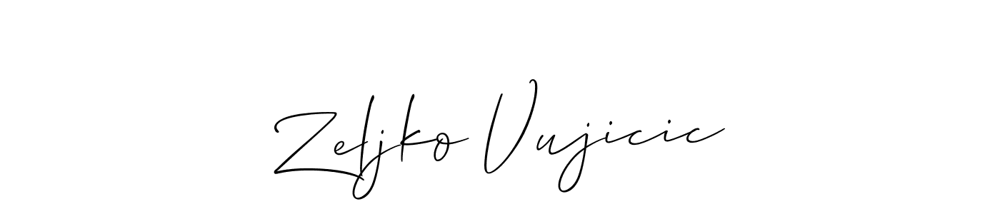 The best way (Allison_Script) to make a short signature is to pick only two or three words in your name. The name Zeljko Vujicic include a total of six letters. For converting this name. Zeljko Vujicic signature style 2 images and pictures png