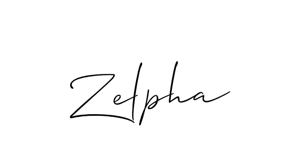 Zelpha stylish signature style. Best Handwritten Sign (Allison_Script) for my name. Handwritten Signature Collection Ideas for my name Zelpha. Zelpha signature style 2 images and pictures png